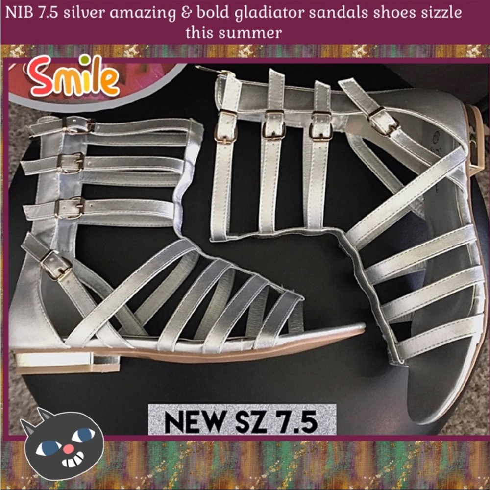 NEW 7.5 SILVER AMAZING & BOLD GLADIATOR BOOTIES/SANDALS SHOES SIZZLE